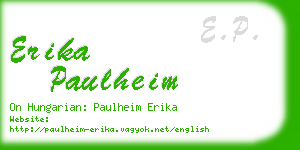 erika paulheim business card